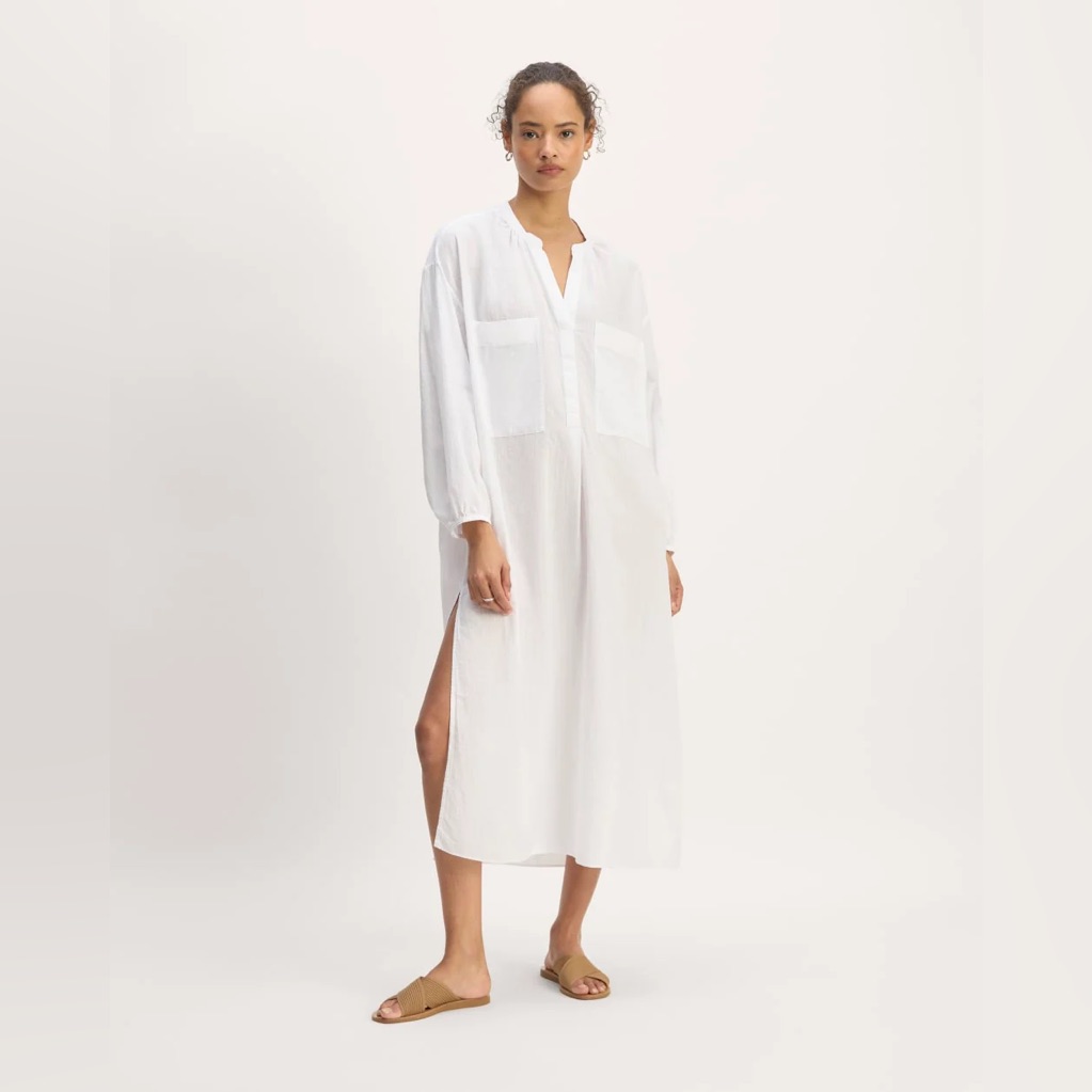 Nwt Everlane The Gauge Caftan Dress White Sz Xs